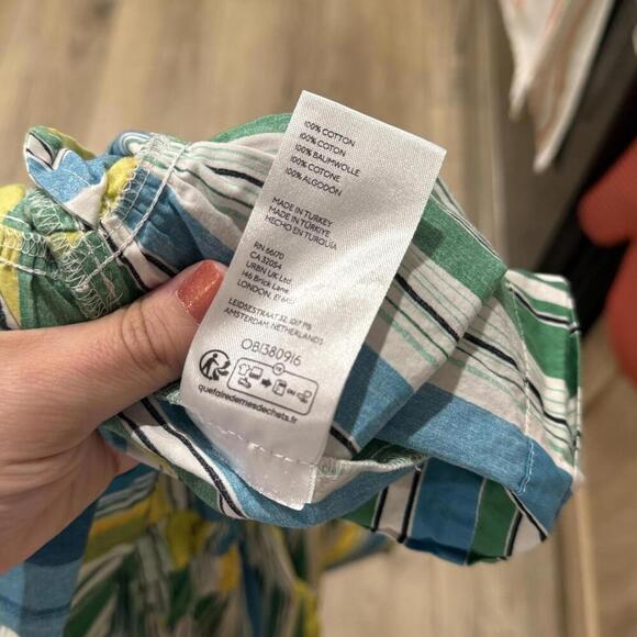 Anthropologie Striped Women's XS Dress 100% Cotton Spring Summer Mini Style - Picture 3 of 4